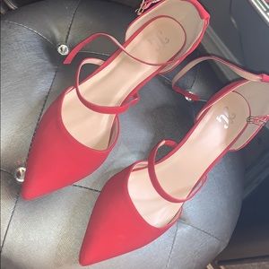 Cute red kitten heels